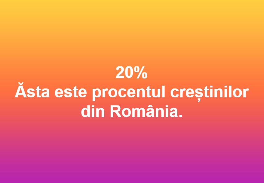 ACESTA E PROCENTUL CRESTINILOR DIN ROMANIA