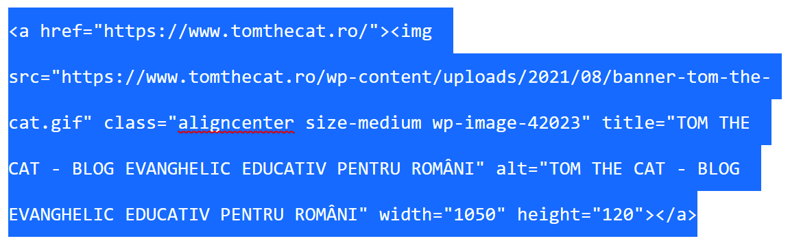 COD HTML BANNER TOM THE CAT DIMENSIUNI 1050 LATIME SI 120 INALTIME